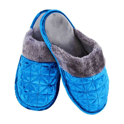Blue - Back - Keanu Womens-Ladies Crushed Velvet Mule Slippers