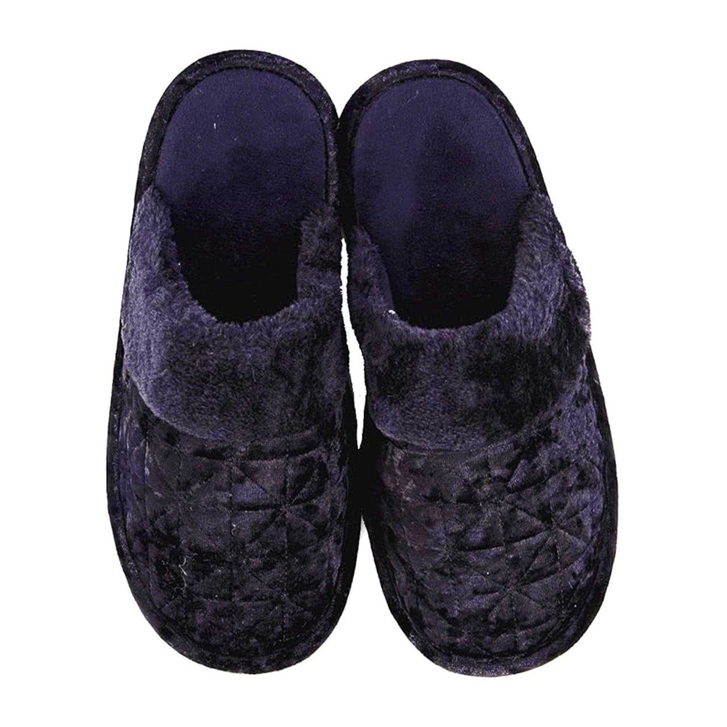 Black - Front - Keanu Womens-Ladies Crushed Velvet Mule Slippers