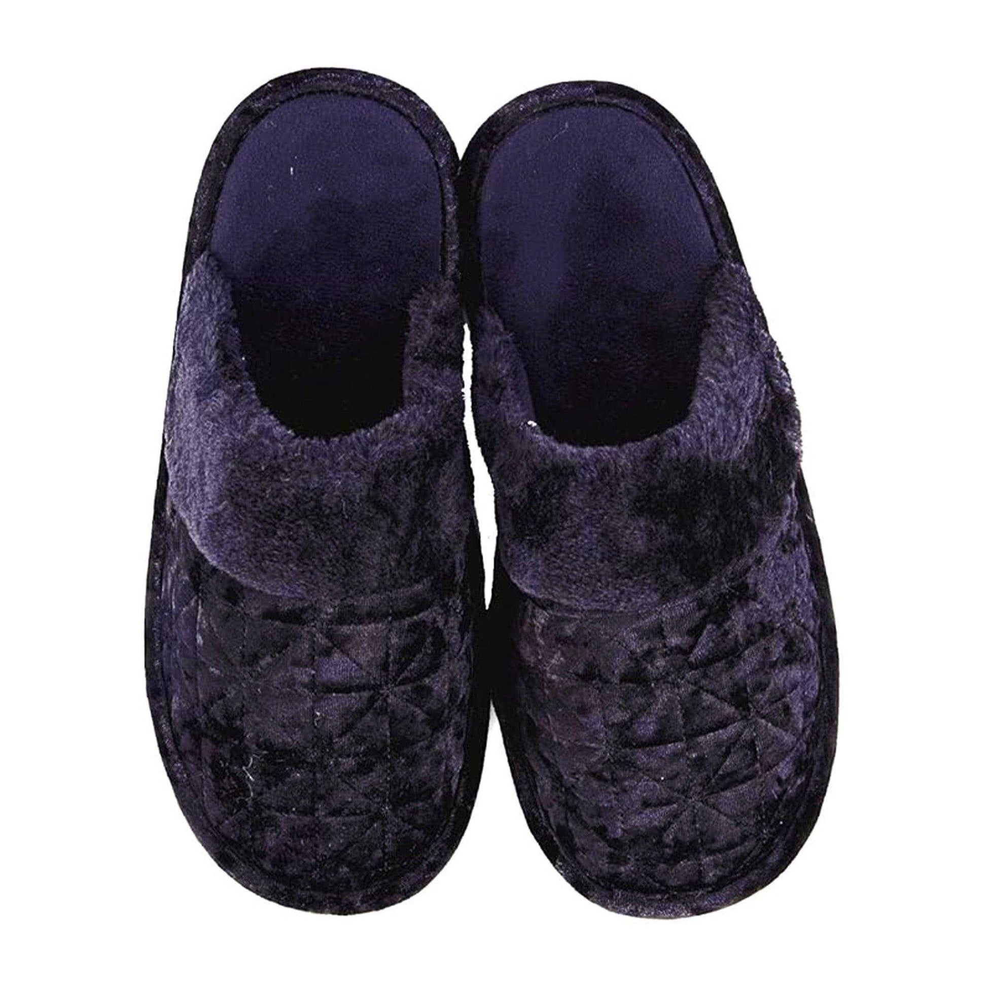 Black - Front - Keanu Womens-Ladies Crushed Velvet Mule Slippers