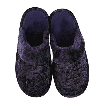 Black - Front - Keanu Womens-Ladies Crushed Velvet Mule Slippers