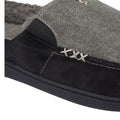 Black-Grey - Pack Shot - Keanu Mens Tweed Slip-on Mule Slippers