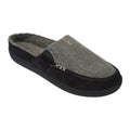 Black-Grey - Back - Keanu Mens Tweed Slip-on Mule Slippers