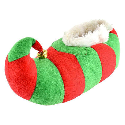 Green-Red-White - Front - Floso Mens Elf Slip-on Slippers
