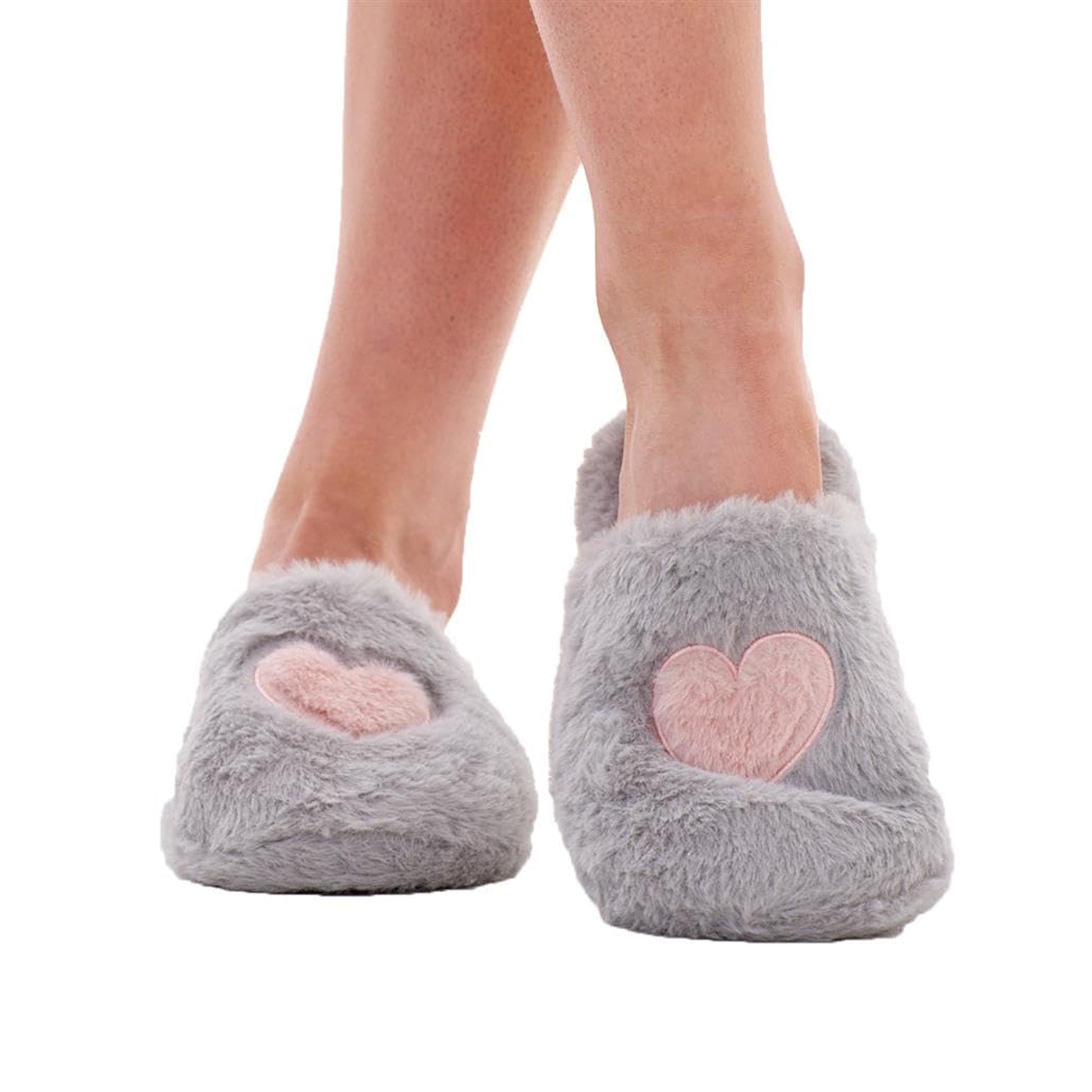 Grey - Back - Keanu Womens-Ladies Star Memory Foam Sequins Mules