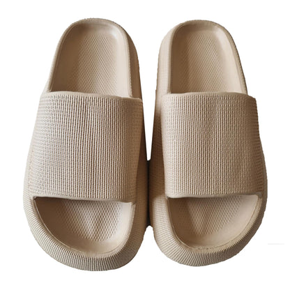 Beige - Back - Keanu Unisex Adult Cloud Chunky Sliders