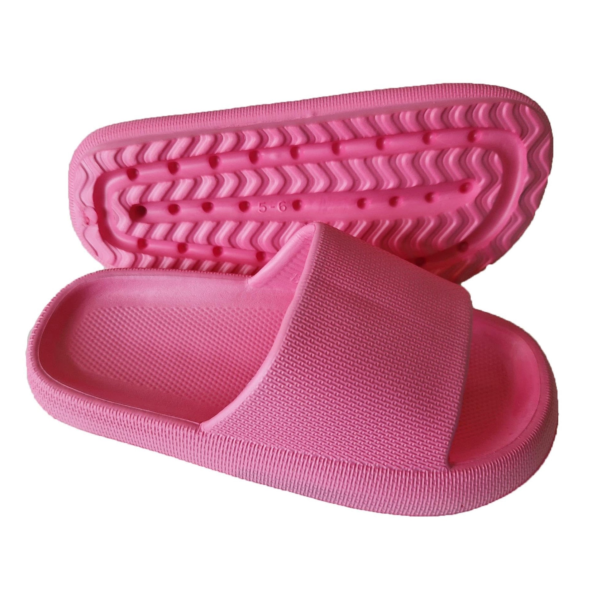 Pink - Side - Keanu Unisex Adult Cloud Chunky Sliders