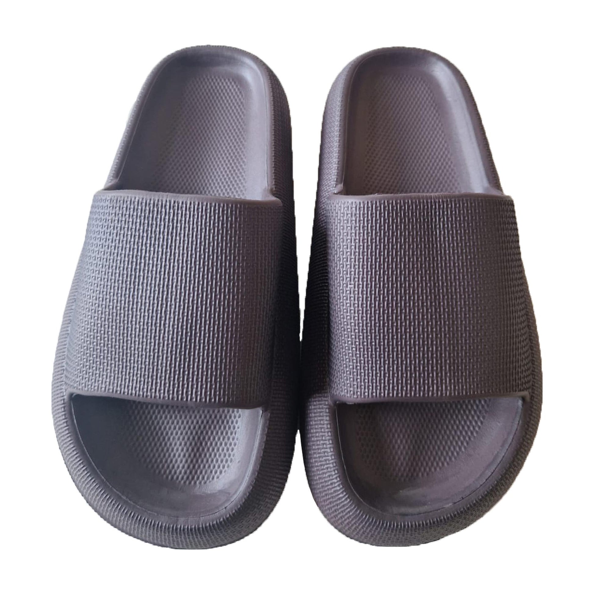 Brown - Back - Keanu Unisex Adult Cloud Chunky Sliders