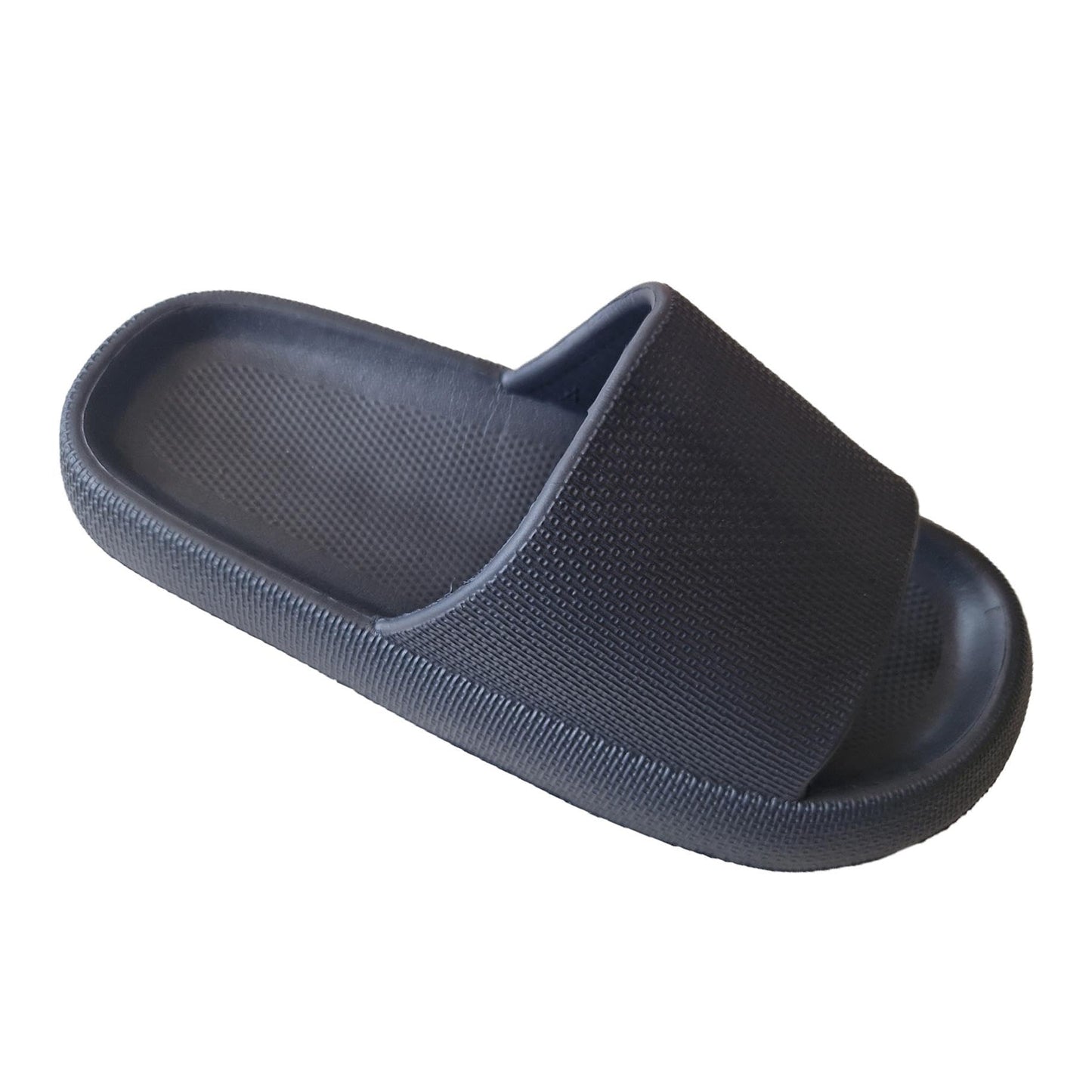 Black - Front - Keanu Unisex Adult Cloud Chunky Sliders