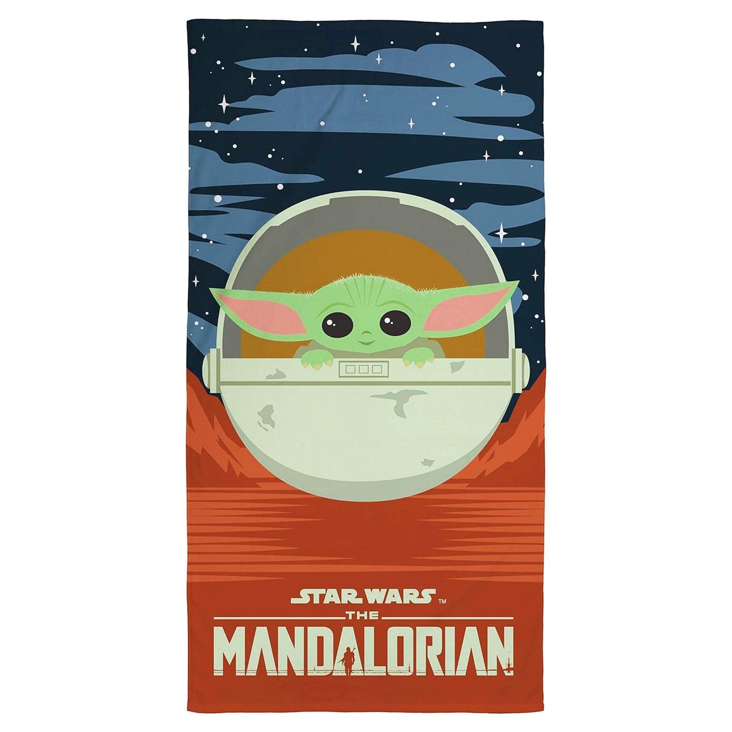 Blue-Orange - Front - Star Wars: The Mandalorian Baby Yoda Towel