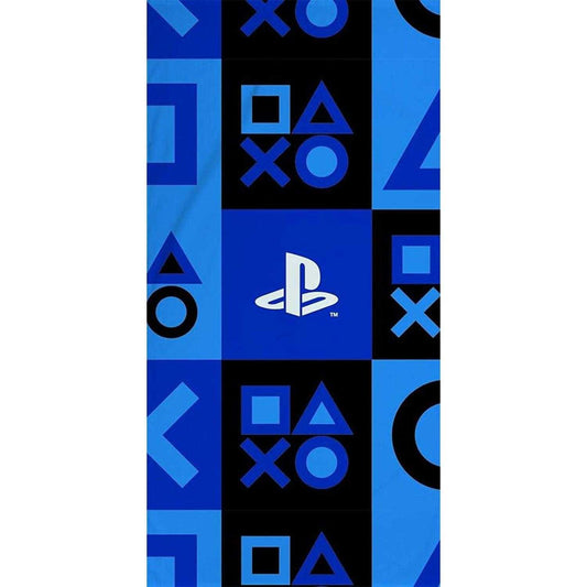 Blue - Front - Playstation Icons Logo Towel