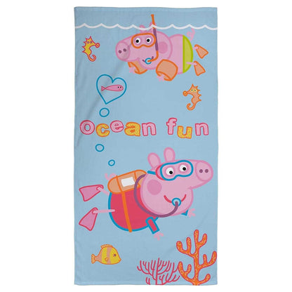 Sky Blue-Pink - Front - Peppa Pig Ocean Fun Towel