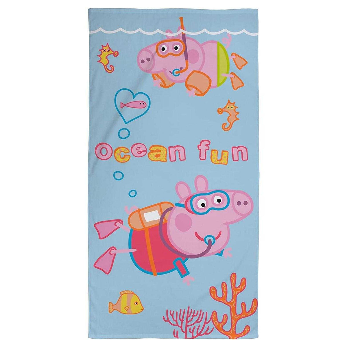 Sky Blue-Pink - Front - Peppa Pig Ocean Fun Towel