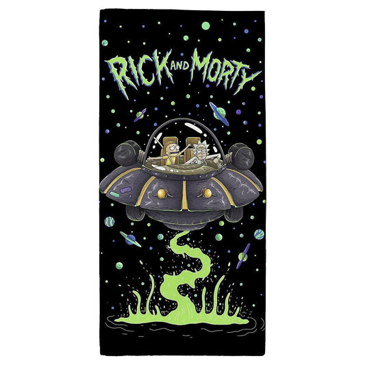 Black-Green - Front - Rick And Morty UFO Towel