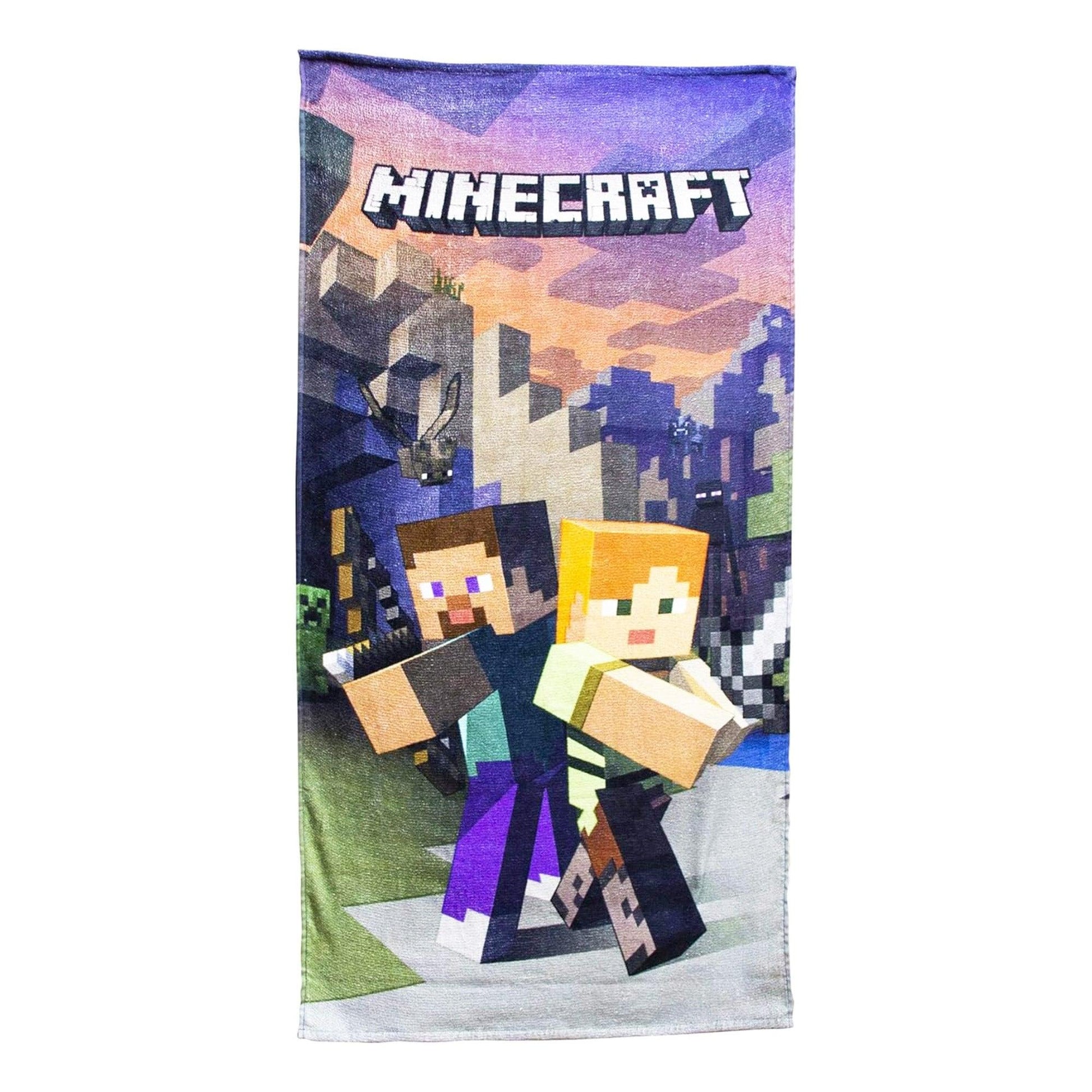 Multicoloured - Front - Minecraft Green Goodguys Towel