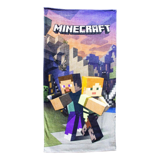 Multicoloured - Front - Minecraft Green Goodguys Towel