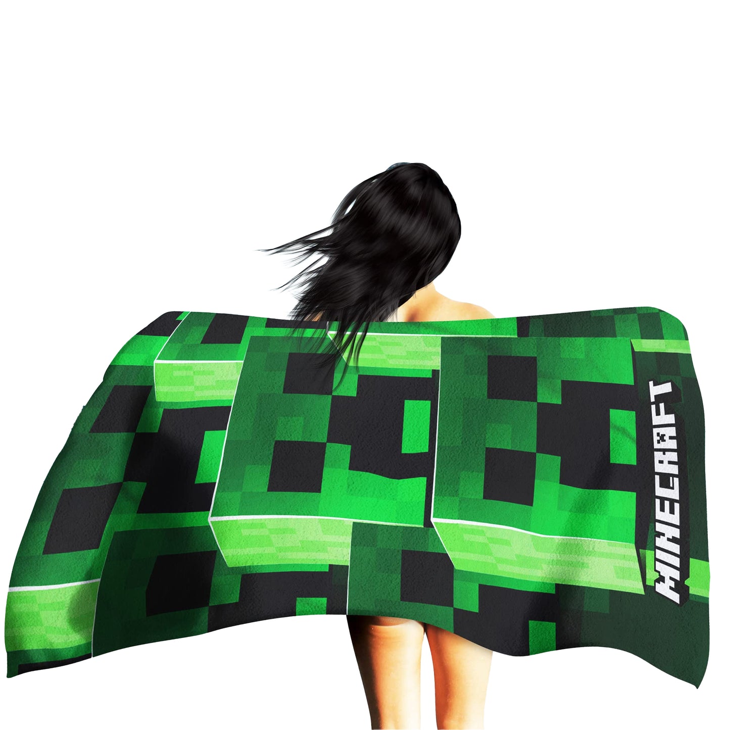 Green - Back - Minecraft Tower Towel