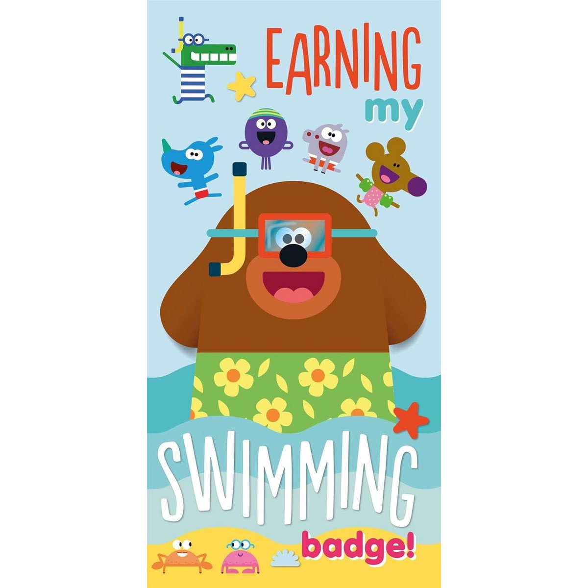 Multicoloured - Front - Hey Duggee Swimming Badge Characters Towel