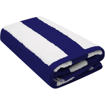 Navy - Front - K Collection Striped Beach Towel (Pack of 2)