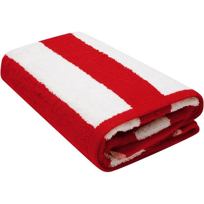 Red - Front - K Collection Striped Beach Towel (Pack of 2)