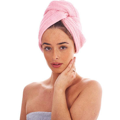 Berry-Lilac-Pink - Back - Keanu Turban Cotton Towel (Pack of 3)