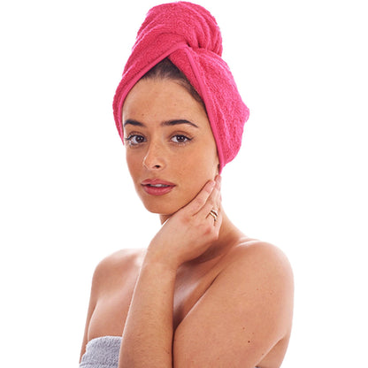 Black-Fuchsia-Aquamarine - Close up - Keanu Turban Cotton Towel (Pack of 3)