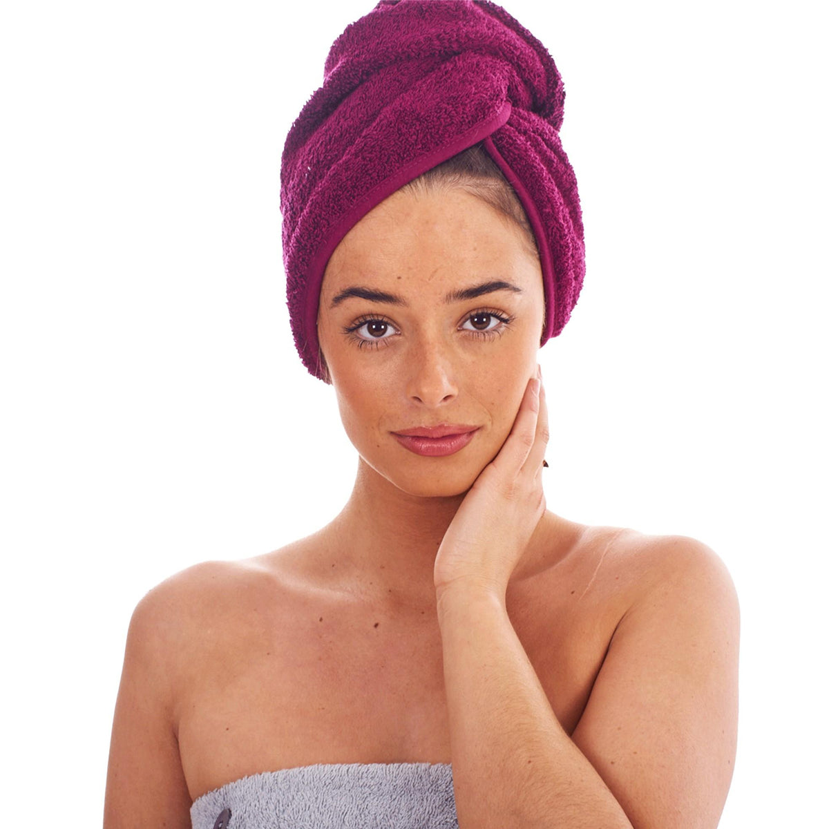 Berry-Lilac-Pink - Close up - Keanu Turban Cotton Towel (Pack of 3)