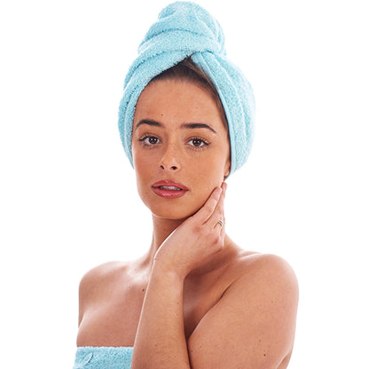 Black-Fuchsia-Aquamarine - Back - Keanu Turban Cotton Towel (Pack of 3)