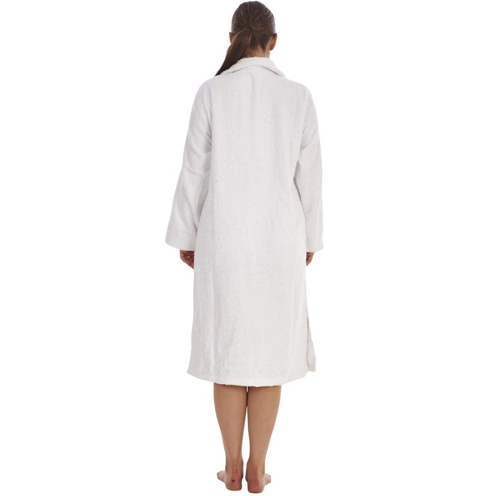 White - Back - Keanu Womens-Ladies Button-Down Cotton Towel