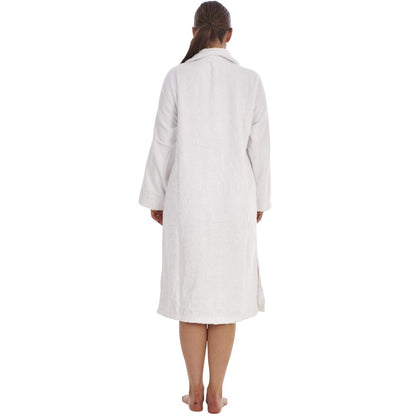 White - Back - Keanu Womens-Ladies Button-Down Cotton Towel