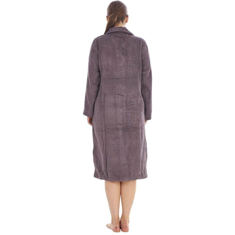Charcoal - Back - Keanu Womens-Ladies Button-Down Cotton Towel