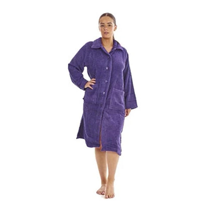 Wine - Front - Keanu Womens-Ladies Button-Down Cotton Towel