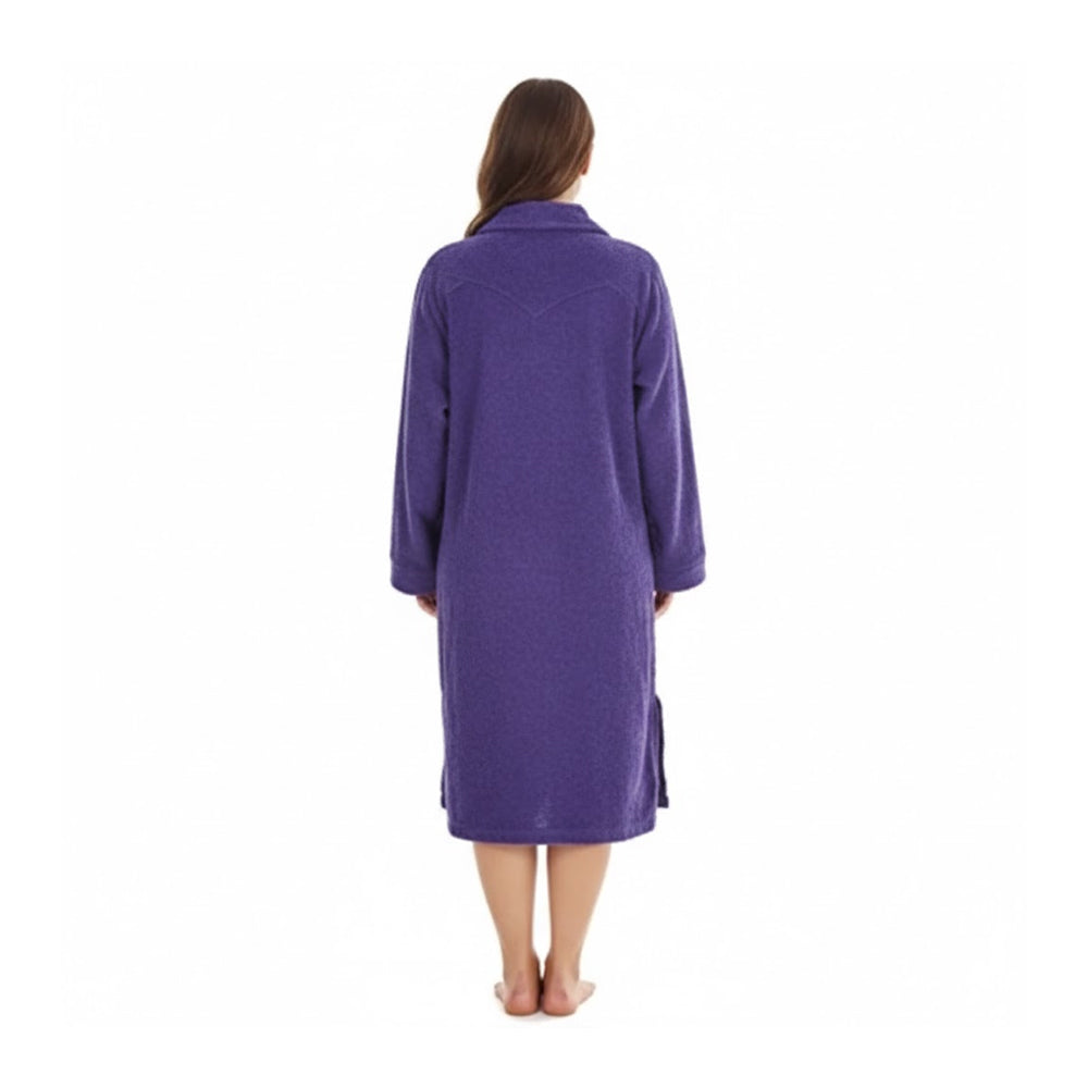 Wine - Back - Keanu Womens-Ladies Button-Down Cotton Towel