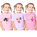 Pink-Light Pink-Lilac - Back - Barbie Childrens-Kids T-Shirt (Pack of 3)