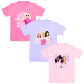 Pink-Light Pink-Lilac - Front - Barbie Childrens-Kids T-Shirt (Pack of 3)