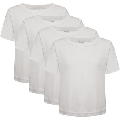 White - Front - Keanu Boys Heatforce Thermal Short-Sleeved T-Shirt (Pack of 4)
