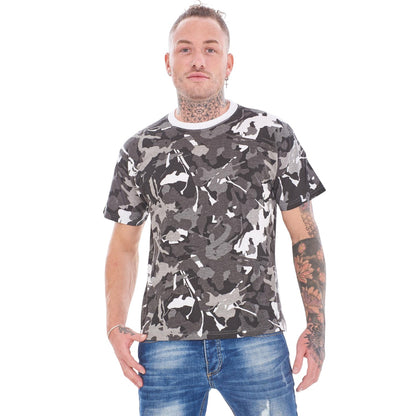 Black - Front - Keanu Mens Camouflage T-Shirt (Pack of 3)
