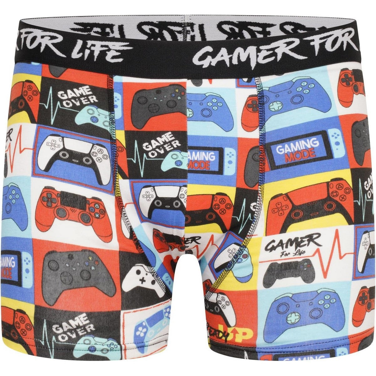 Multicoloured - Side - Floso Boys Gamer For Life Cotton Blend Boxer Shorts (Pack of 5)