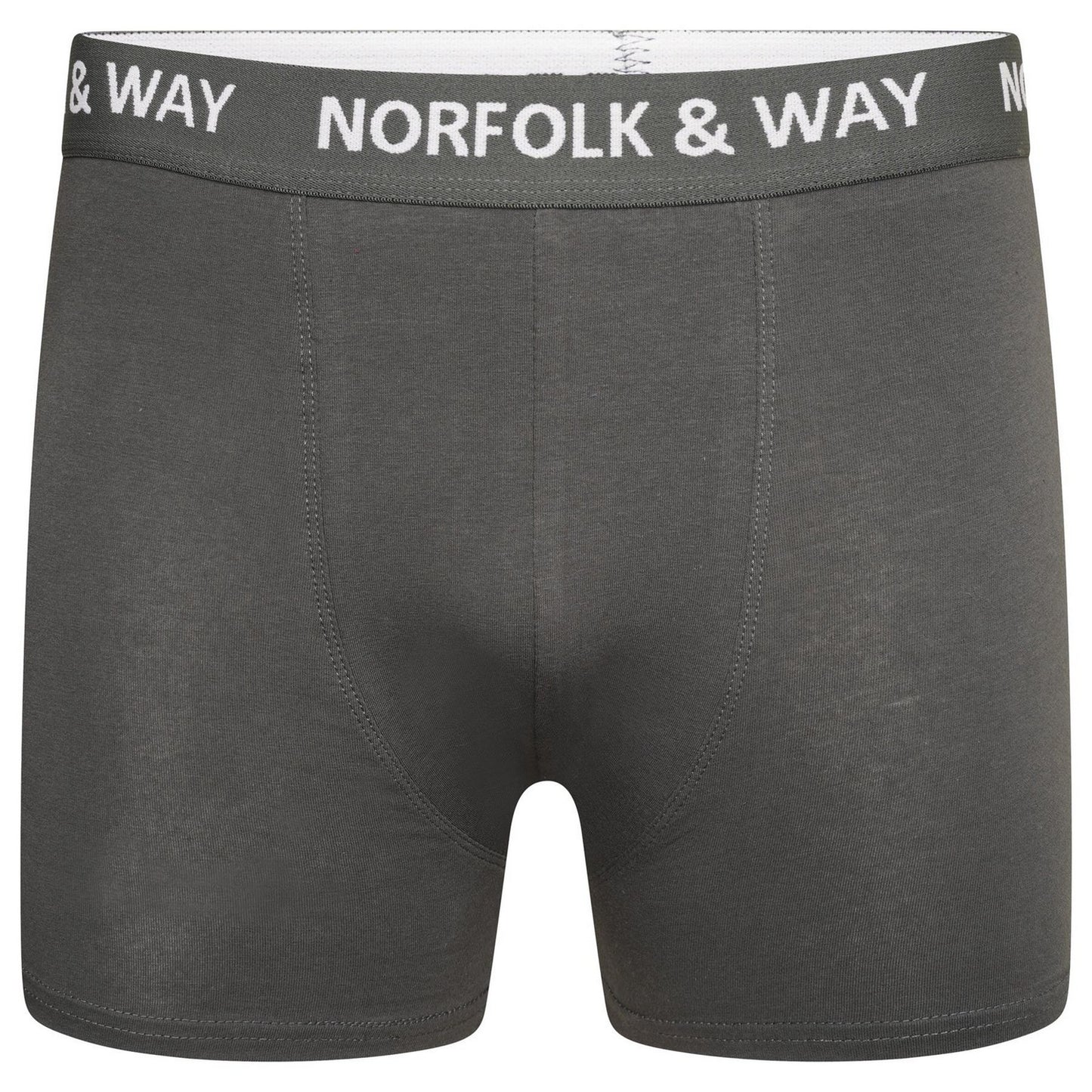 Blue-Black-Red-Royal Blue-Burgundy-Dark Grey - Back - Norfolk & Way Mens Cotton Blend Boxer Shorts (Pack of 6)