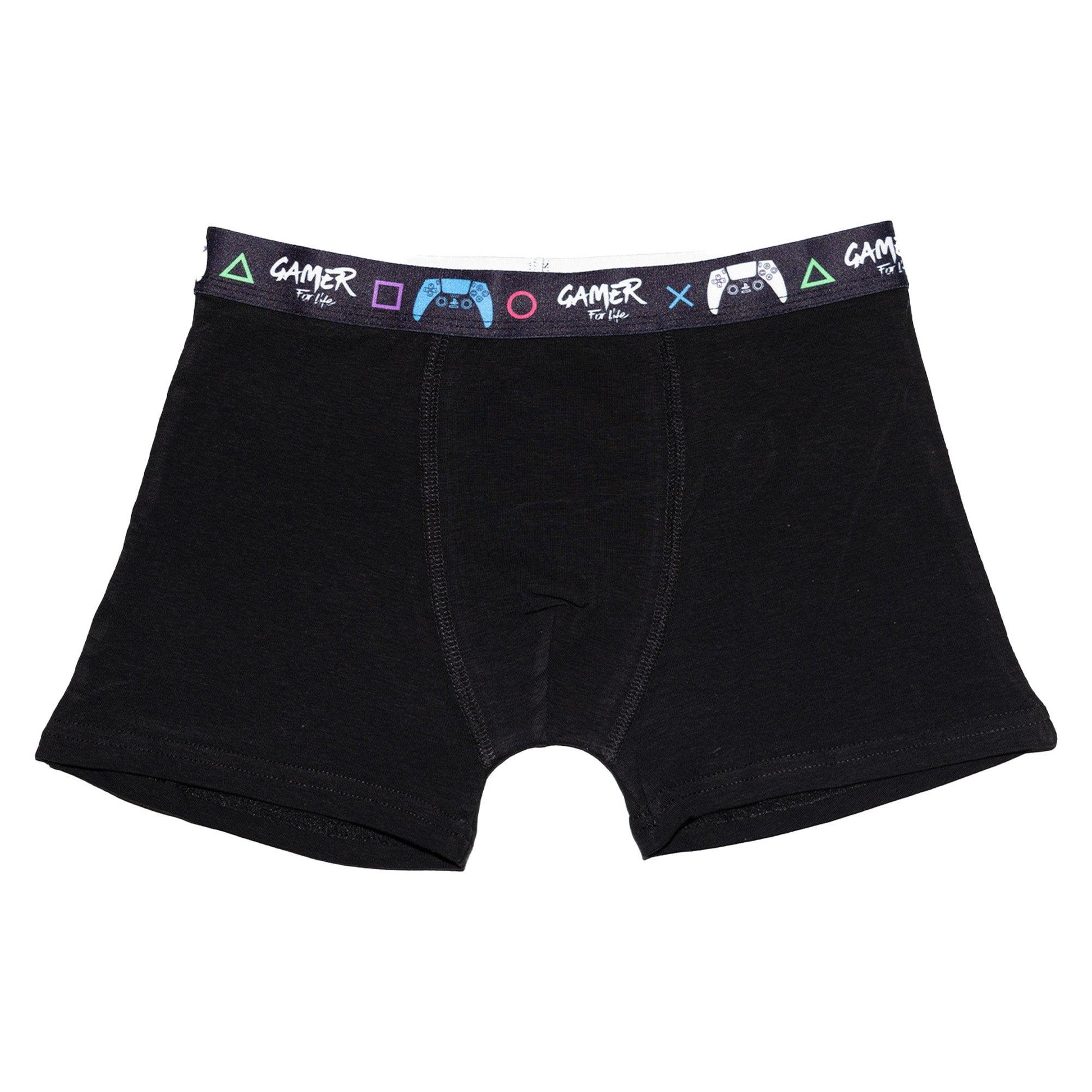 Grey-Dark Grey-Red-Royal Blue-Black - Back - Floso Boys Cotton Blend Boxer Shorts (Pack of 5)