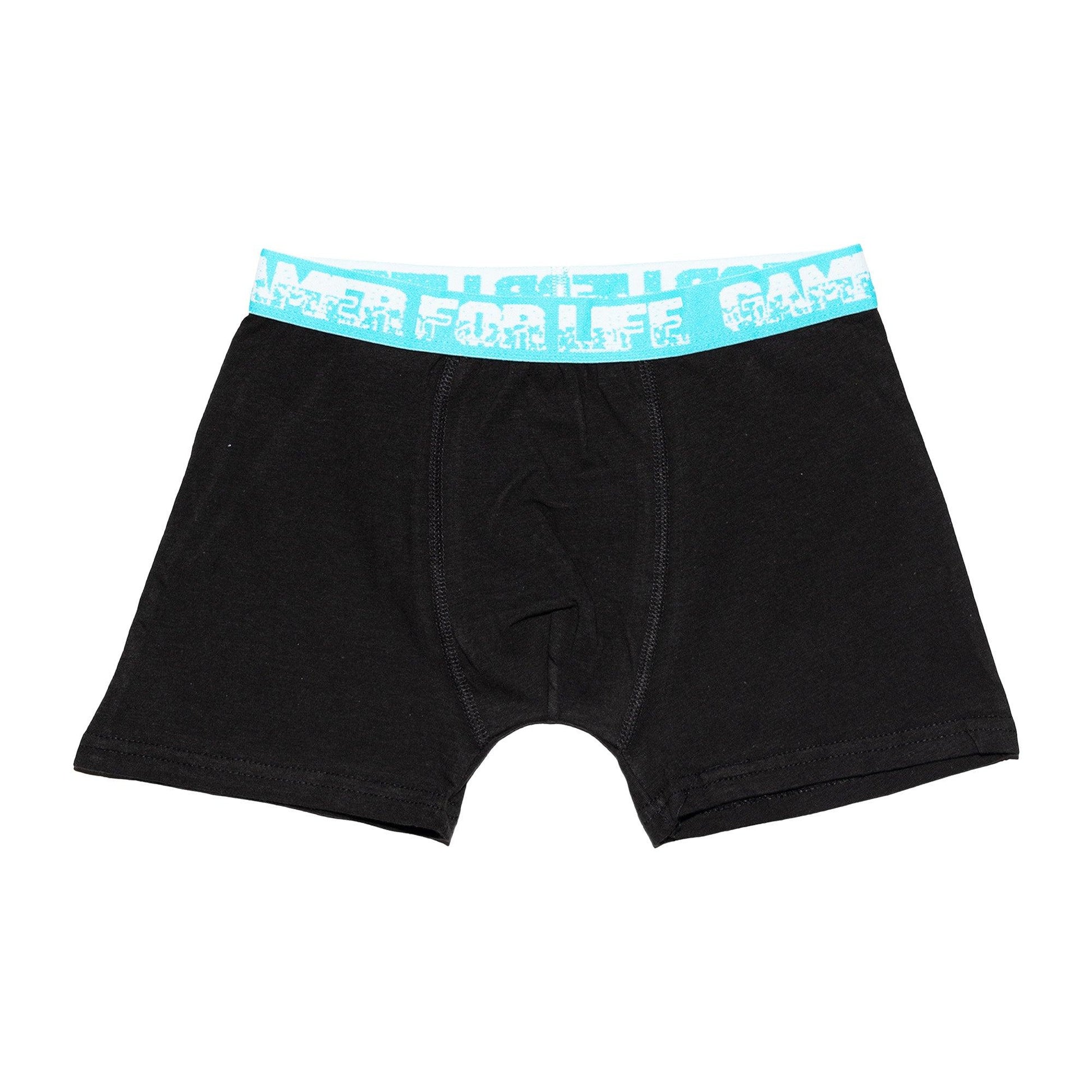 Neon Yellow-Green-Red-Blue-Purple - Lifestyle - Floso Boys Gamer For Life Graffiti Cotton Blend Boxer Shorts