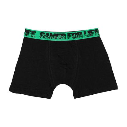 Neon Yellow-Green-Red-Blue-Purple - Pack Shot - Floso Boys Gamer For Life Graffiti Cotton Blend Boxer Shorts