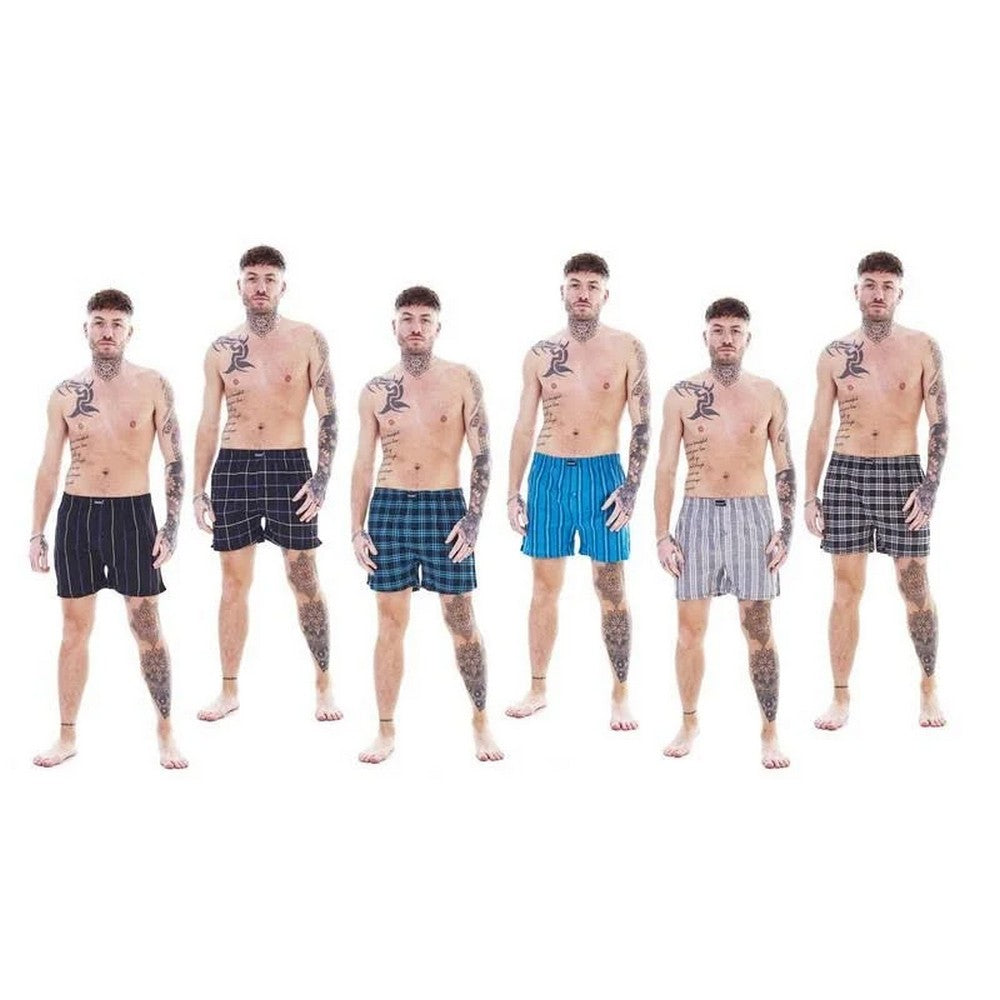 Multicoloured - Lifestyle - Keanu Mens Patterned Woven Boxer Shorts (Pack of 6)