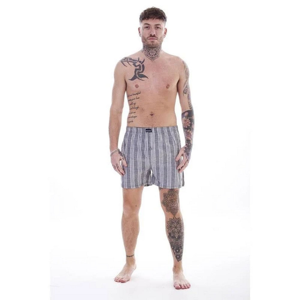 Multicoloured - Side - Keanu Mens Patterned Woven Boxer Shorts (Pack of 6)