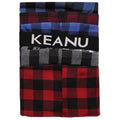 Burgundy-Blue-White-Grey-Red-Royal Blue-Black - Side - Keanu Mens Checked Cotton Blend Boxer Shorts (Pack of 6)