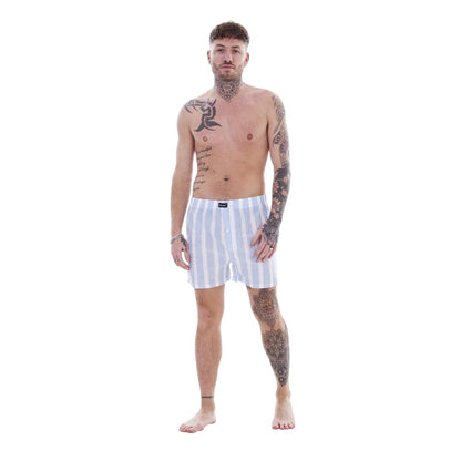 Multicoloured - Pack Shot - Keanu Mens Pastel Striped Woven Boxer Shorts (Pack of 6)