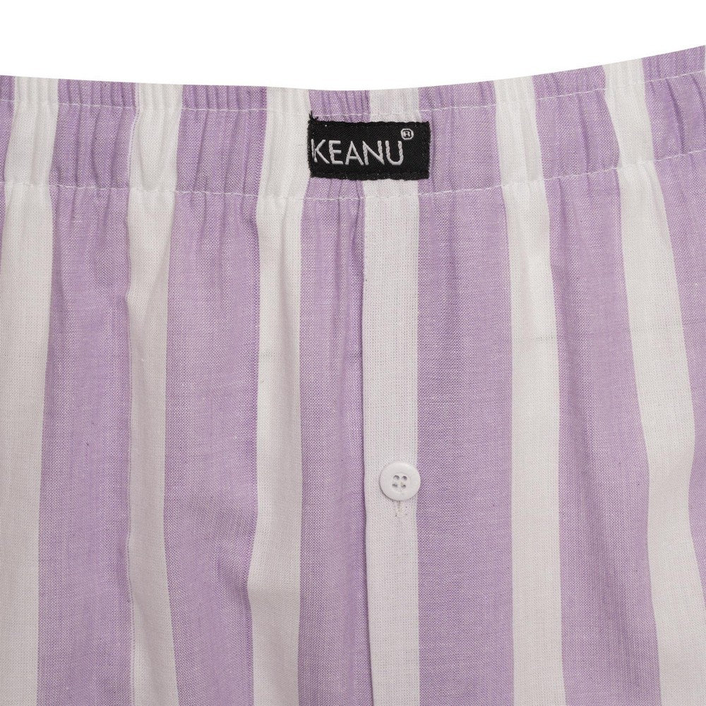 Multicoloured - Lifestyle - Keanu Mens Pastel Striped Woven Boxer Shorts (Pack of 6)