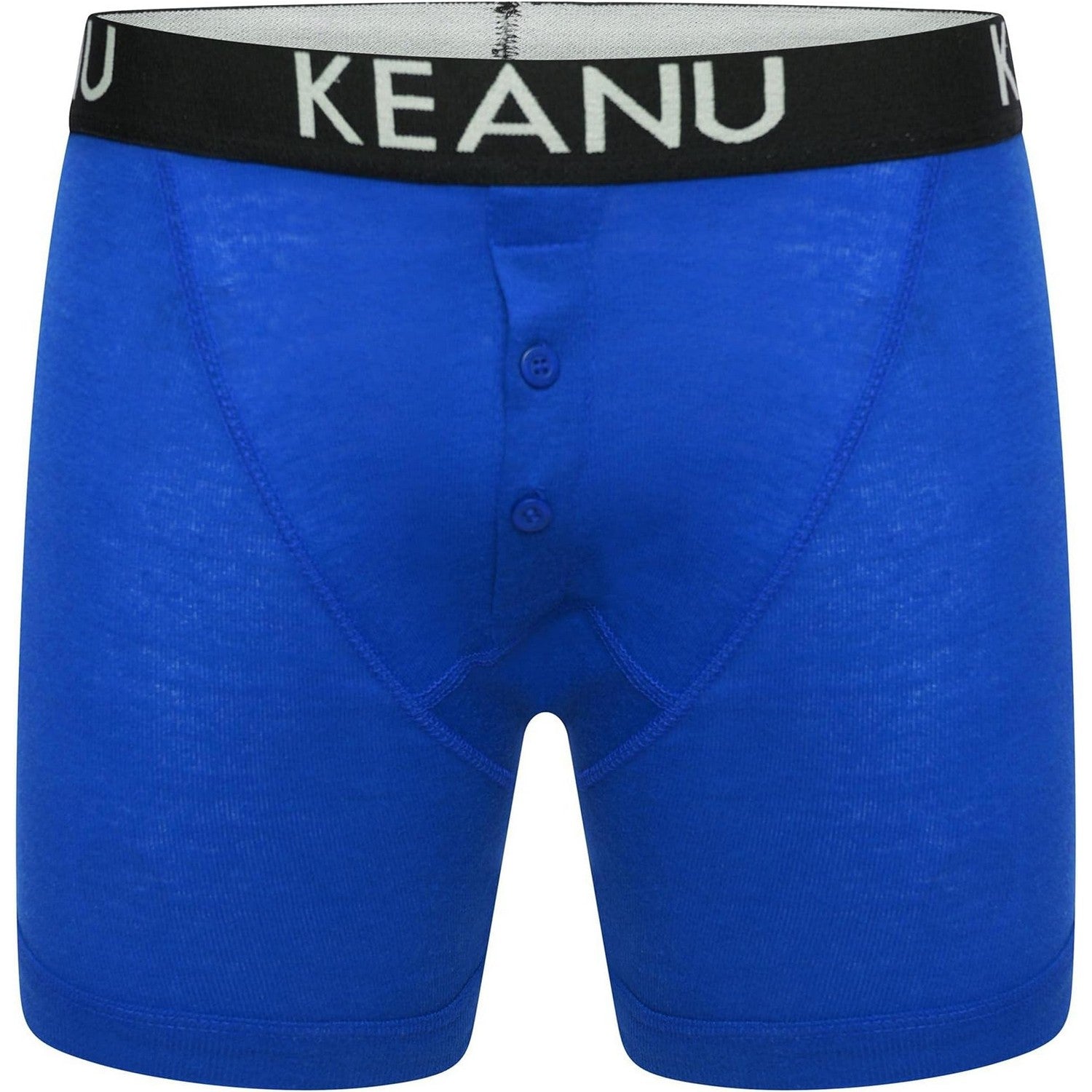 Red-Blue-Black-Royal Blue-Dark Grey-White - Back - Keanu Mens Cotton Blend Boxer Shorts (Pack of 6)