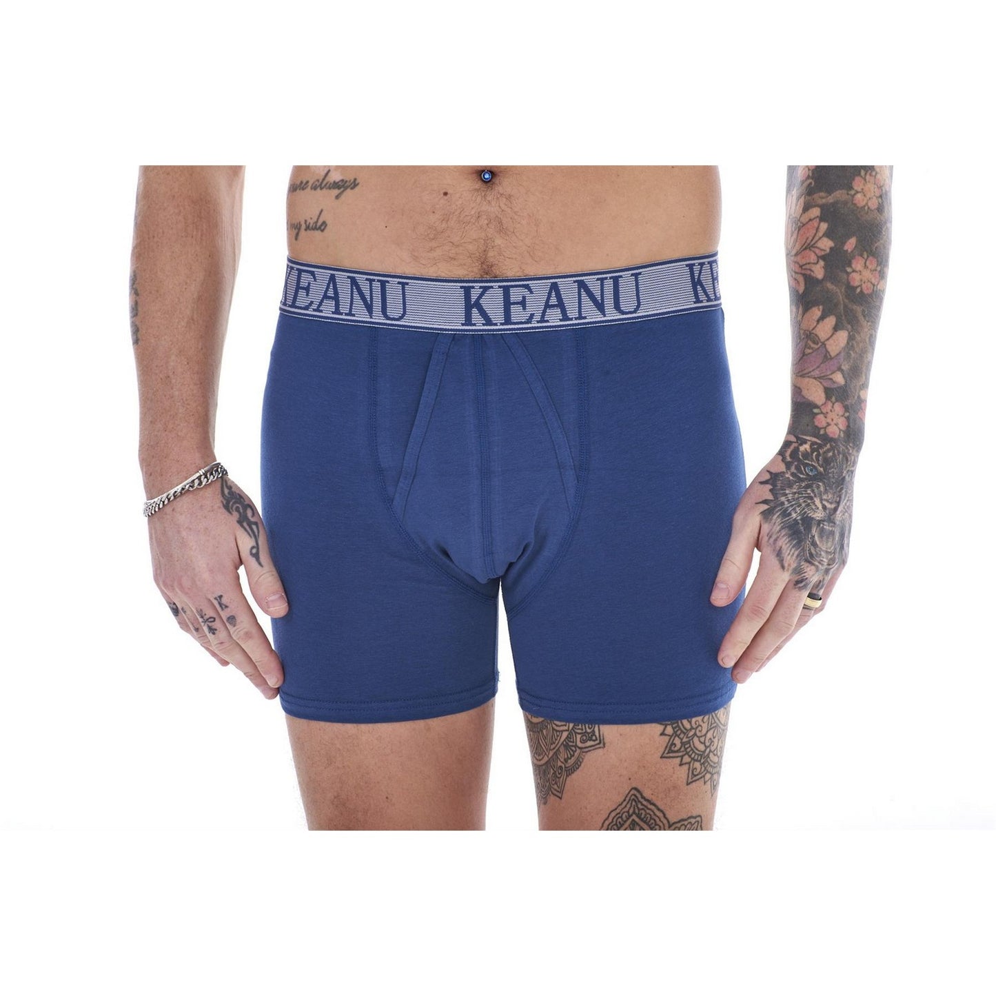 Multicoloured - Close up - Keanu Mens Plain Boxer Shorts (Pack of 6)