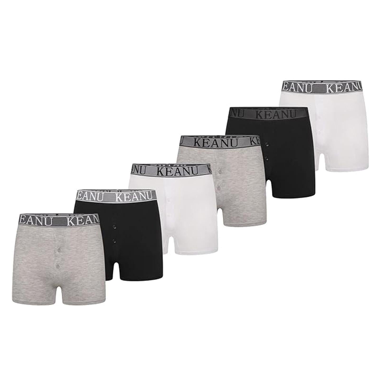 Blue - Side - Keanu Mens Plain Boxer Shorts (Pack of 6)