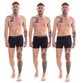 Black - Pack Shot - Harte & Soul Mens Plain Bamboo Boxer Shorts (Pack of 12)